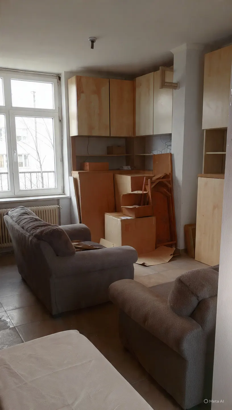 Opróżnianie mieszkań Konstantynów Łódzki – zagracone wnętrze przed wywozem